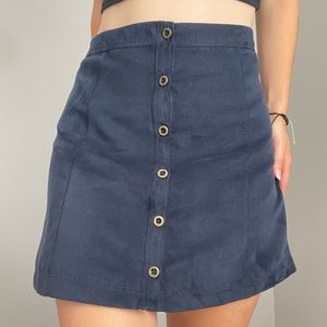 Hollister Mini Navy Button Up Skirt